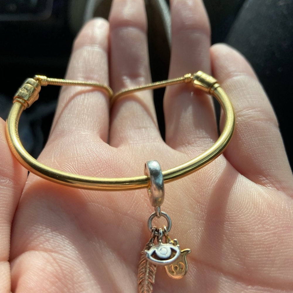 Pandora Moments Slider Bangle With Eye Charm!